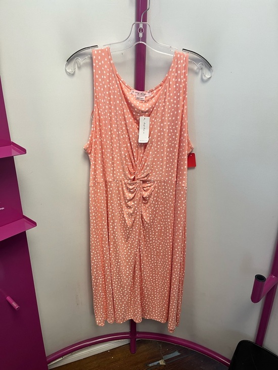 in every story… Dresses & Skirts - Addition Elle Peach Dot Twist-Front Midi Dress